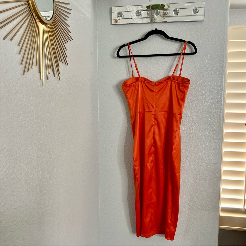 Shein Orange body con Cocktail Dress with built in bra - Picture 9 of 13